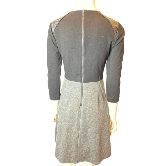 Kenneth Cole Womens Sheath Dress Color Block Round Neck Back Zip Gray Black SZ 2 - Picture 2 of 7
